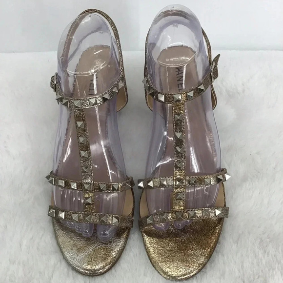 Vaneli Midge Sandal In Platino Metallic Block Heel Studded NWOT Size 9.5 N - Picture 5 of 11